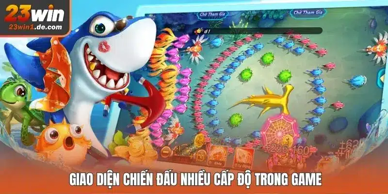 Giao diện chiến đấu nhiều cấp độ trong game