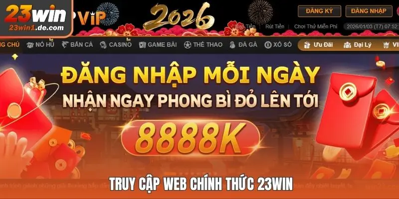 Truy cập web chính thức 23WIN